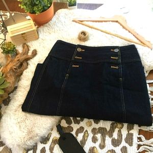 Lauren Jean Co. Ralph Lauren - High Waisted Jean Pencil Skirt (6 Button), Petite